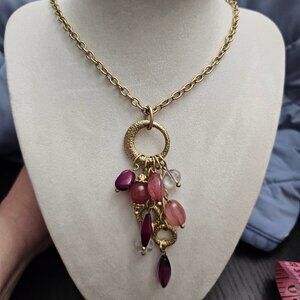 Lia Sophia Gold and Pink/Purple Necklace